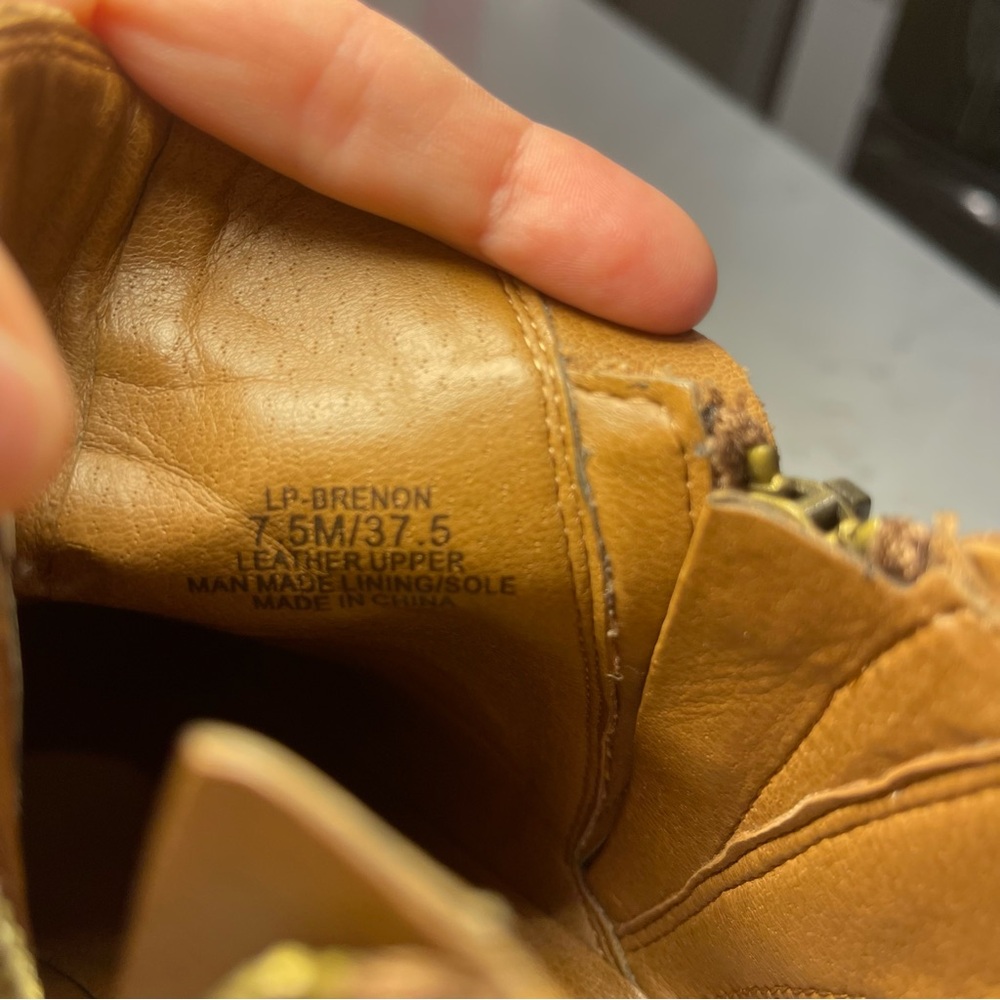 Lucky Brand Chic Brown Leather Ankle Booties w/ zipper detail - Picture 9 of 13